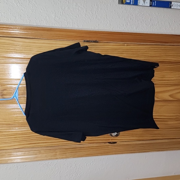 NWOT- VS PINK Black With Rainbow Bling Stripes Campus Style T-Shirt Size Large - Picture 4 of 6